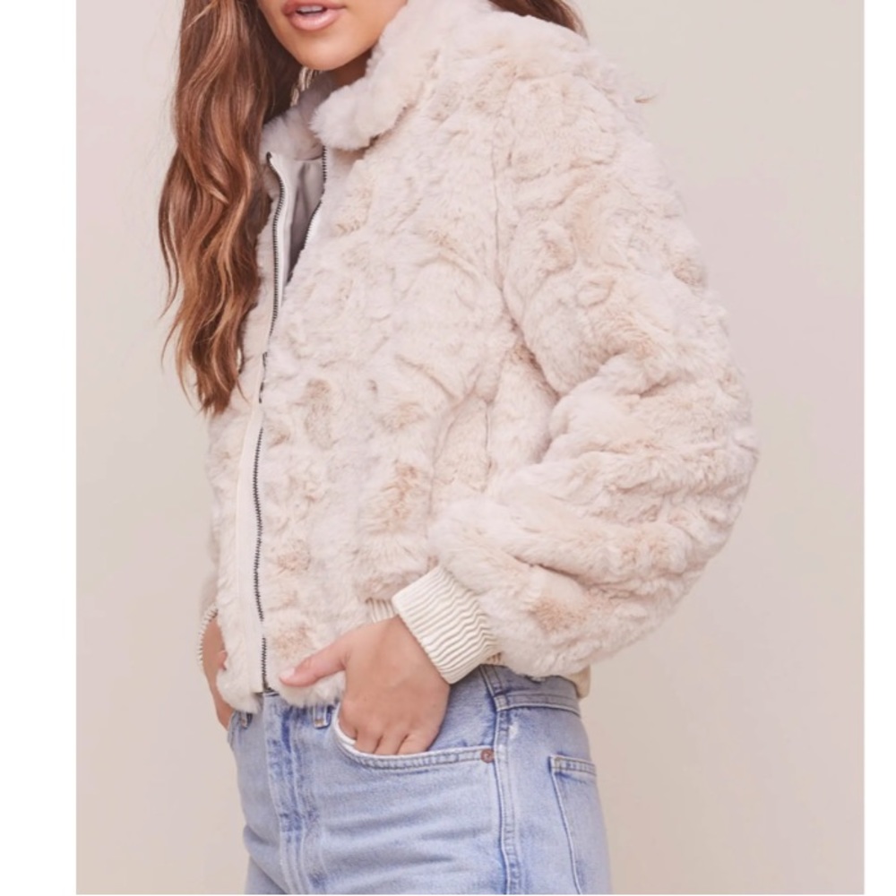 Crop Faux Fur Bomber Jacket